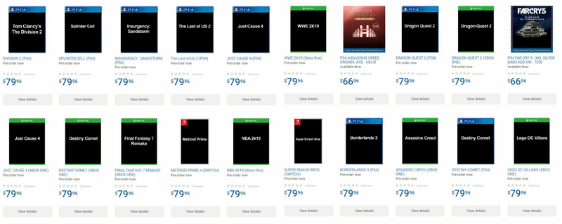 Illustration for article titled Walmart actualiza su web y filtra por error algunos de los mayores lanzamientos de juegos del E3